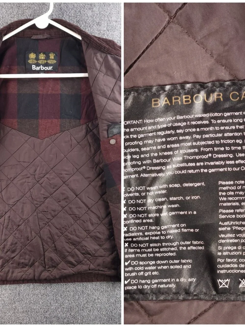 Barbour TOLK Sample Medium Light Brown Waxed Cotton Jacket Men Insulated Coat